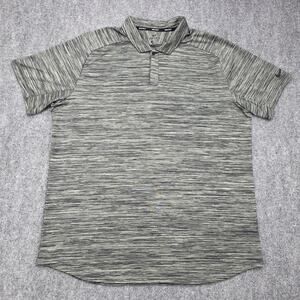 Nike Shirt Mens XL Gray Heather Golf Polo Dri-Fit Stretch Athletic Performance